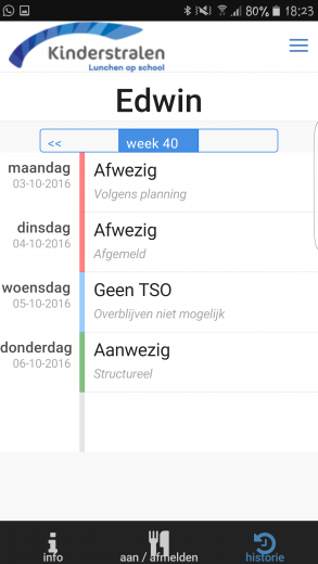 De overblijf Aan- en afmeld app is vernieuwd